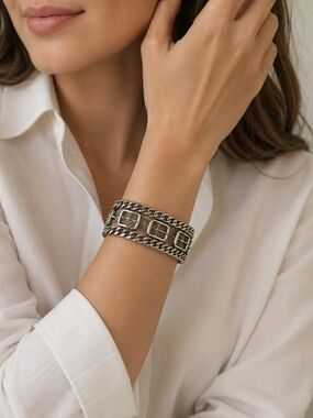 Silver Chain Link Buckle Bracelet - Women Jewelry